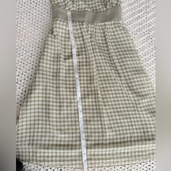 Mac & Jac Green Gingham Cottagecore Dress Ribbon Tie Waist Lined Sundress Sz Med - Picture 10 of 13